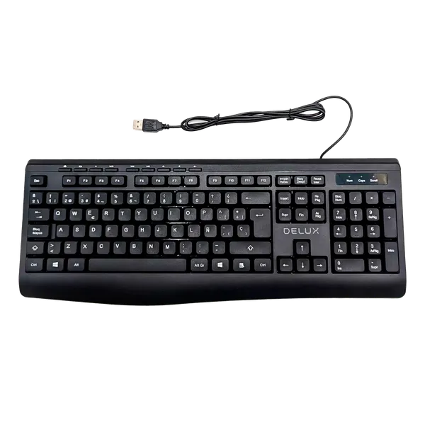 Teclado Delux Usb Office K7008U Negro